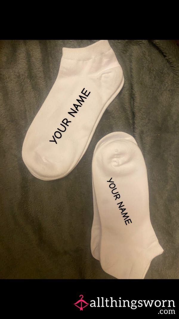 White Ankle Socks Branded By You