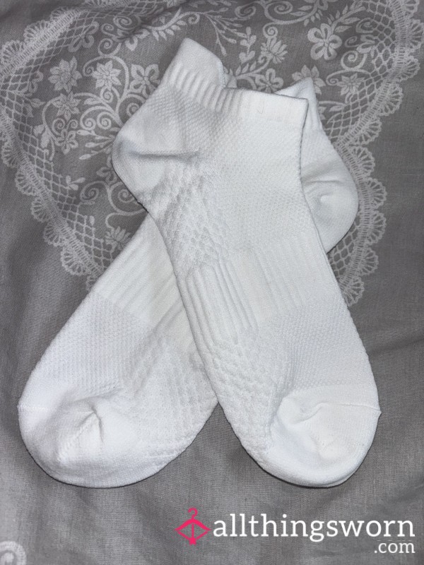 White Ankle Socks, Custom Wear, Foot Dust