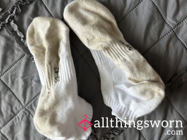 White Ankle Socks , Dirty , Smelly To Enjoy