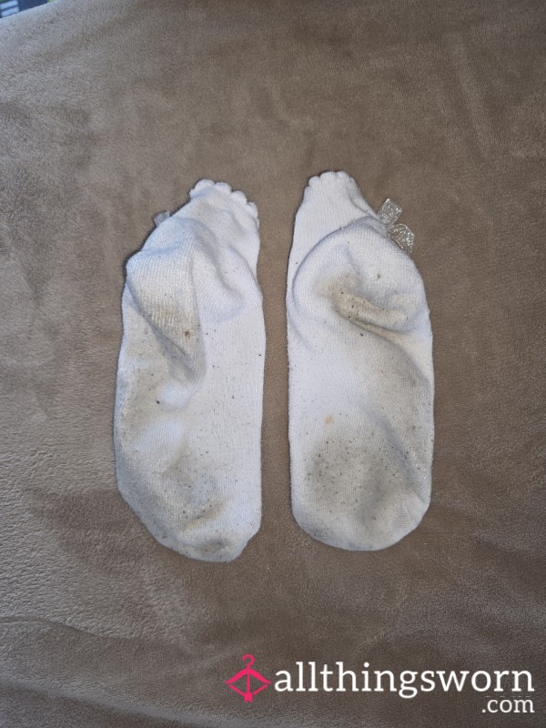 White Ankle Socks With Bow Detail 🎀