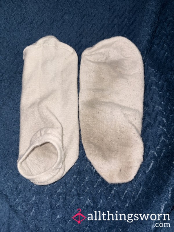 White Ankle Socks- Worn 2 Days