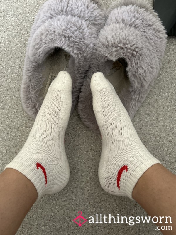 White Ankle Socks Worn All Night