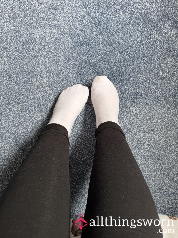 White Ankle Socks Worn For 24 Hours