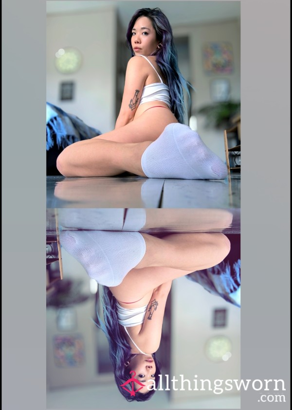 White Ankle Socks Worn For You 🧦💦