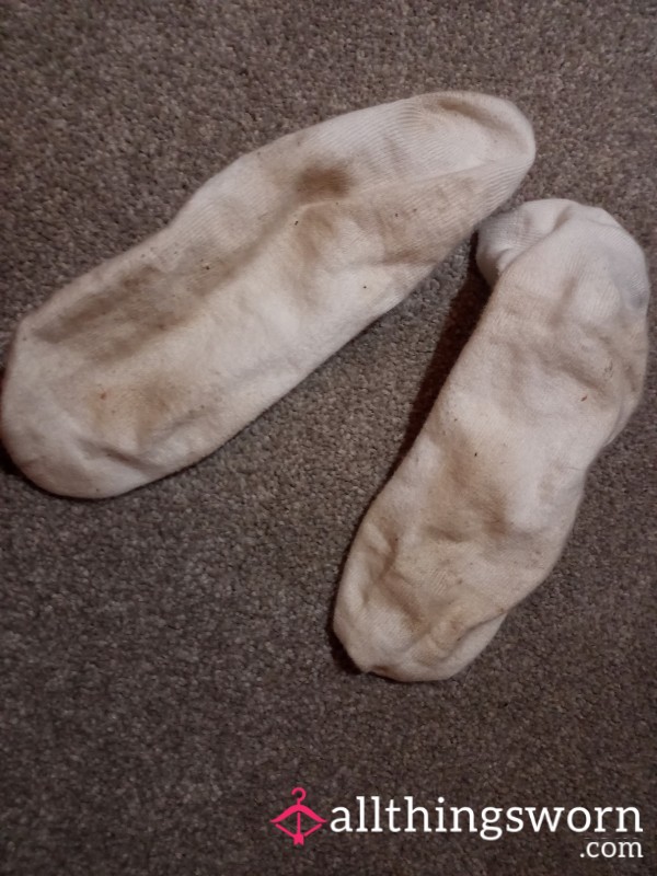 White Ankle Socks Worn (one Day).