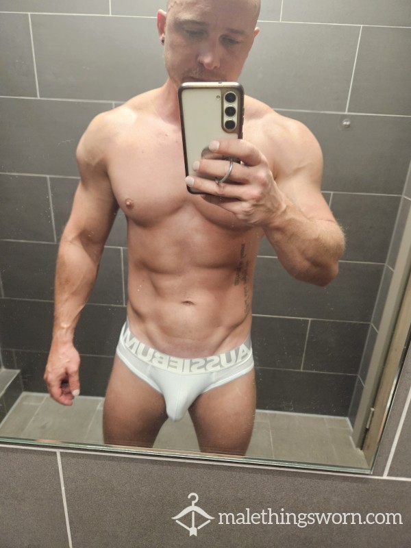 White Aussieb*m Briefs
