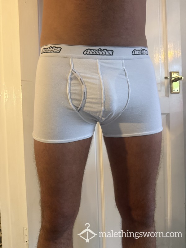 White Aussieb*m Boxers Medium