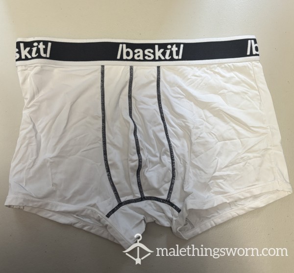 White Baskit Boxer Briefs Size XL