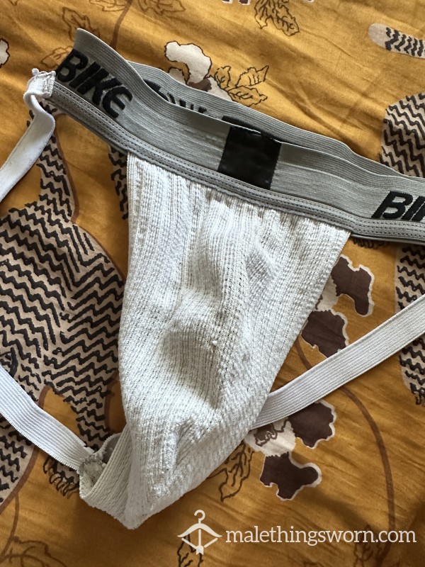 White Bike Jock Strap In The Process Of Getting Spunked Up With My Man Scents