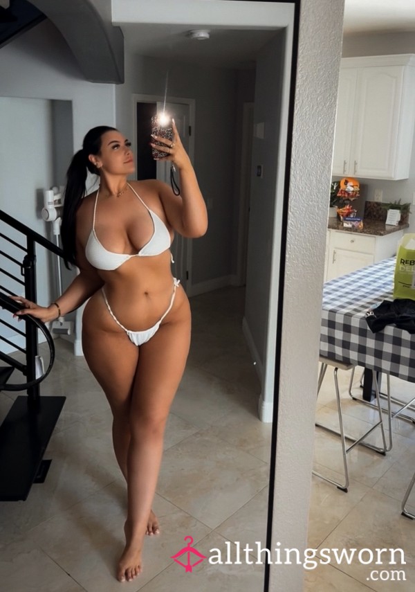 LuxeBabe Teeny Tiny White Bikini 🤍😈