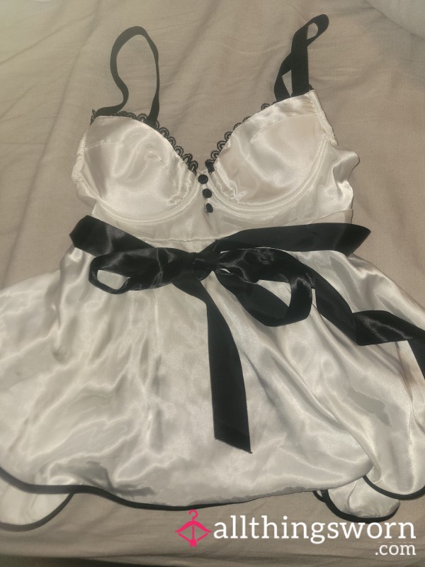 White & Black Maid Costume Dress Lingerie - Lover's Lane Brand - Size Large