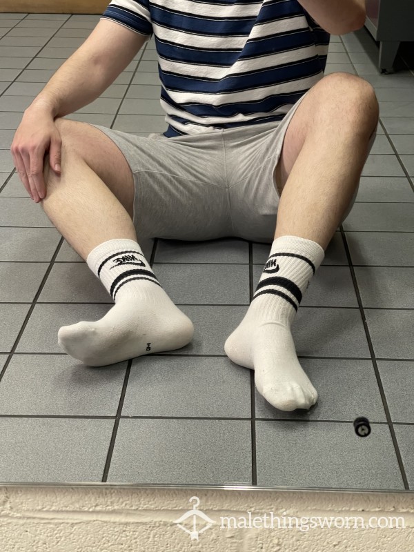 White – Black Nike Socks