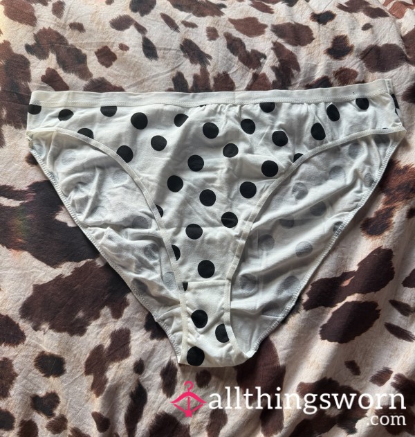 White & Black Spots Panties