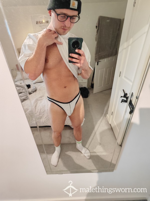 White & Black Thong