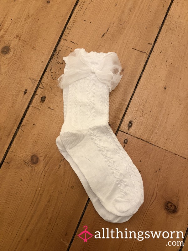 White Bow Socks
