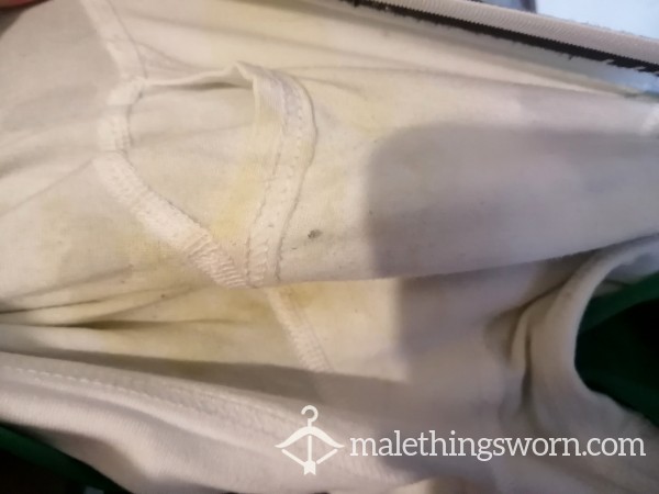 White Calvin Boxer Briefs With Extra Wear.