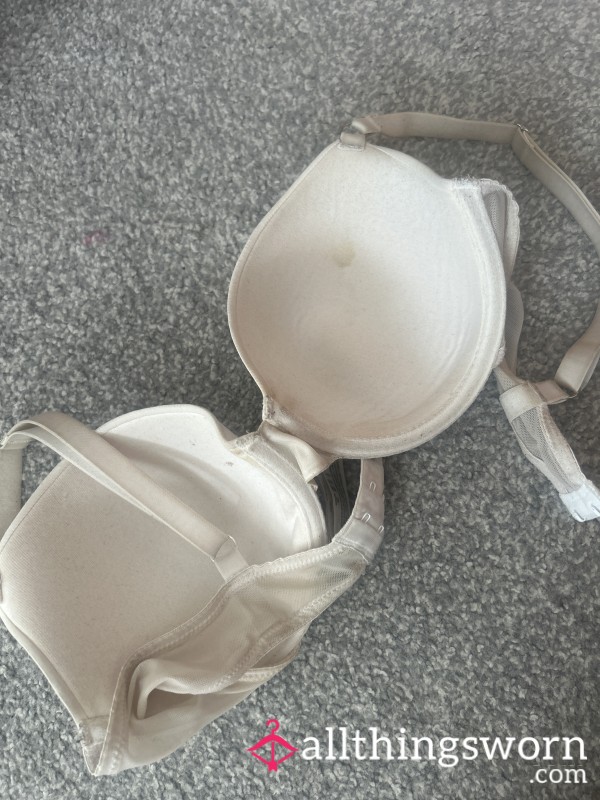 White Bra Well Worn For 2 Weeks Unwashed
