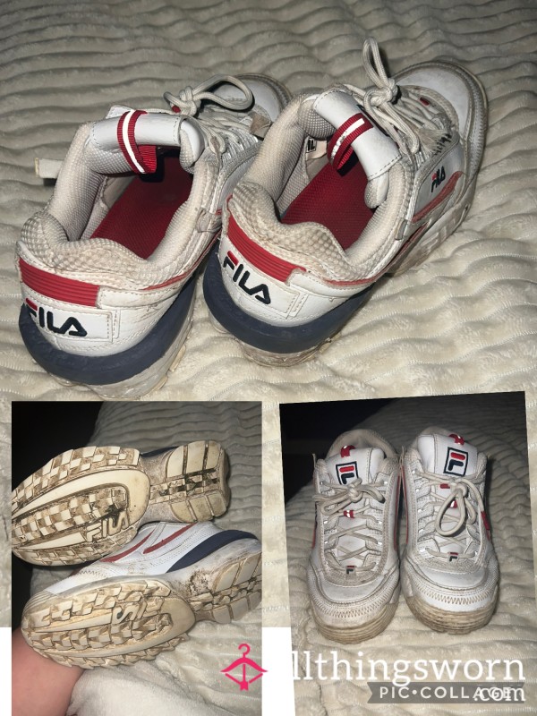 White Branded Fila Sneakers