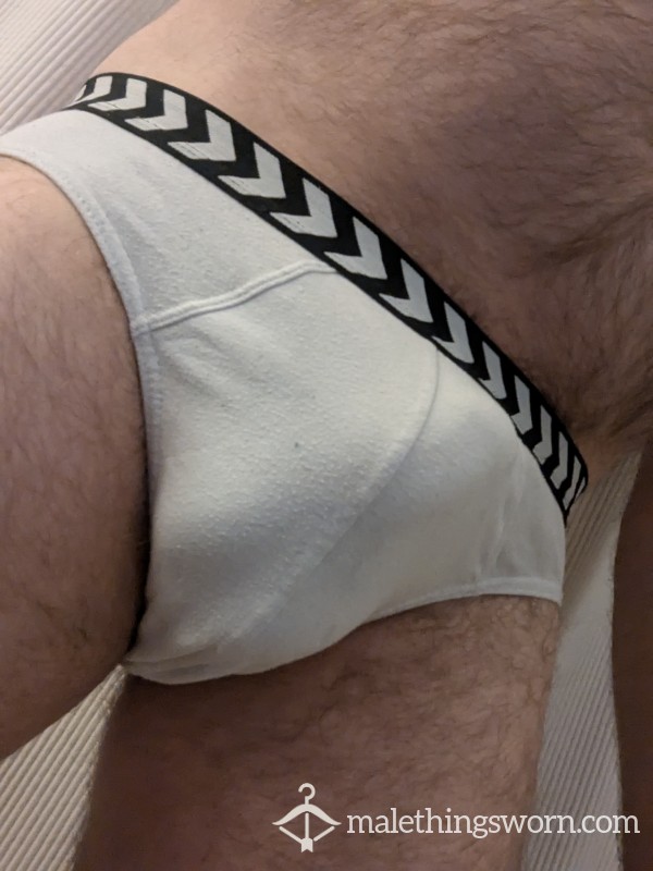 White Briefs, Well-worn, Regularly Worn To Gym, Sweaty
