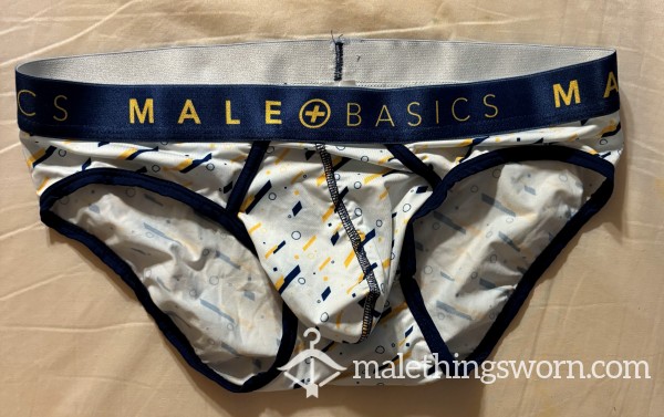 White Briefs With Yellow And Blue Pattern SIze XL