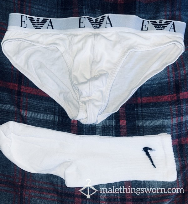 White Brief+sock Combo