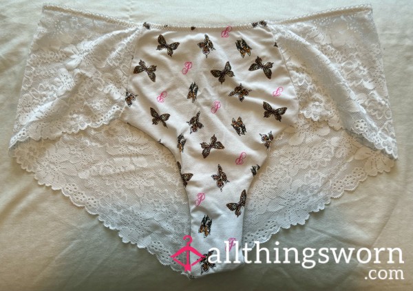 White Bu*terfly Lacey Full Back VS Panties 🦋
