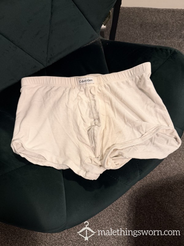 White Calvin Boxer Briefs Well Worn
