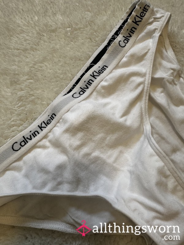 White Calvin Klein Panties Worn For 4 Days