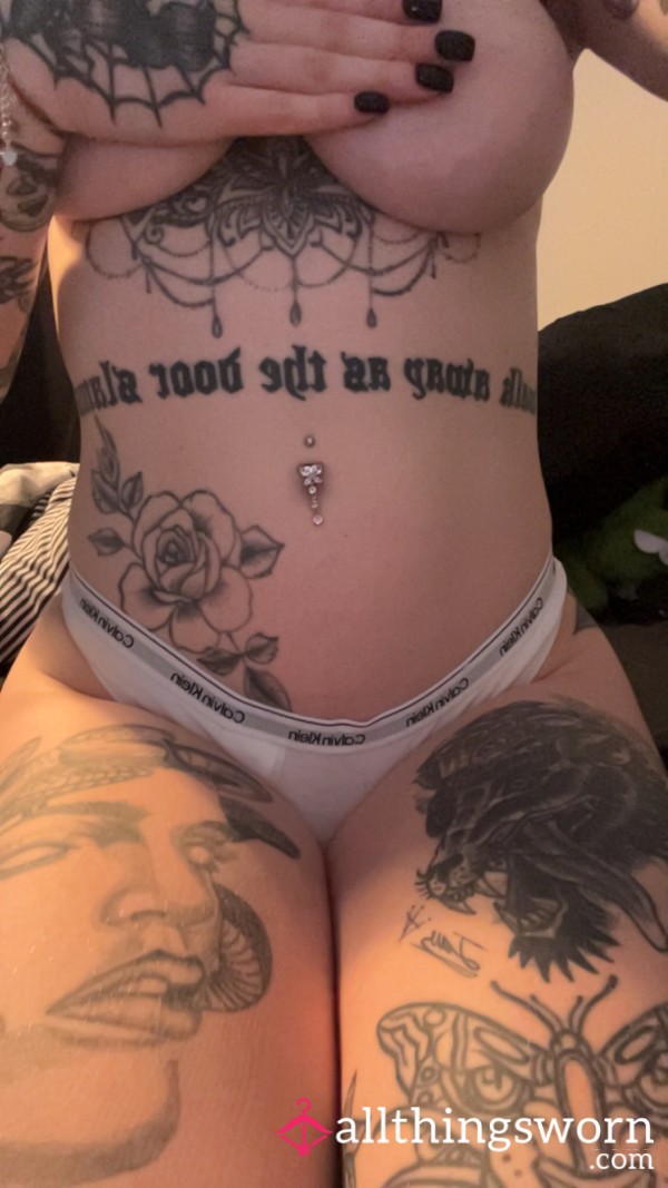 White Calvin Klein Thongs 24hr🤍