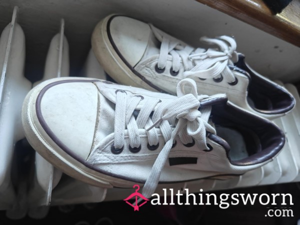 White Canvas Sneakers (Size 37) – Well-Loved & Ready For A New Home