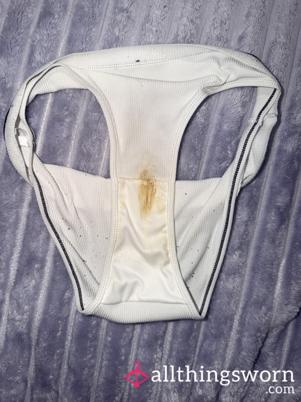 SALE 🤍 White Cheekster Panties – 70 Hours Continuous Wear + Thick Discharge 🤍