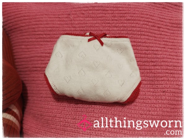 White Cheeky Cut Panties Worn For A Couple Of Days..