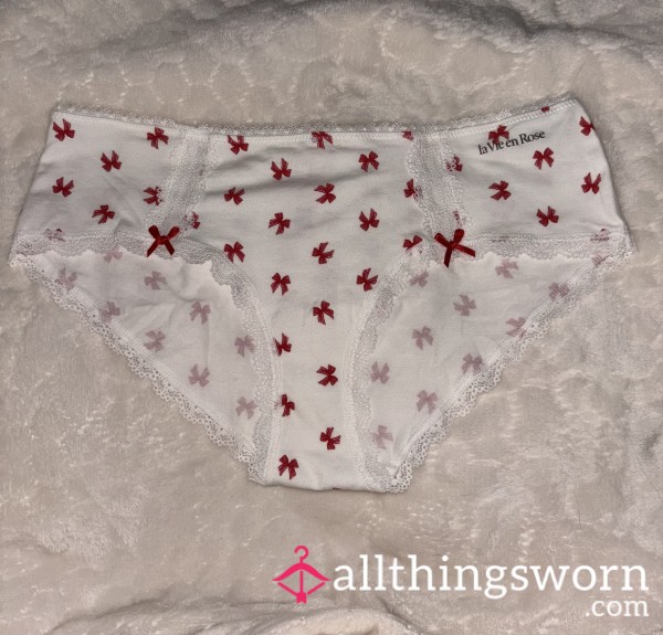 White Cheeky Panties With Bows
