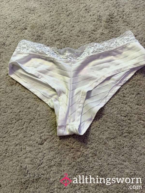 White Cheeky Panties Worn