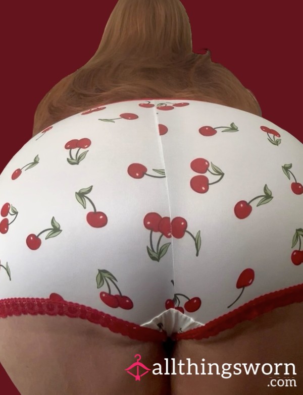 🍒 White Cherry Plus Size Boyshorts Worn By A BBW 🍒