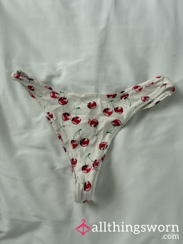 White Cherry Printed Vs Thong