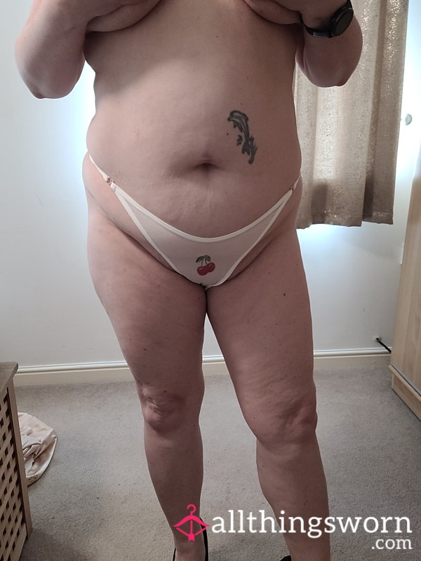 White Cherry Thong