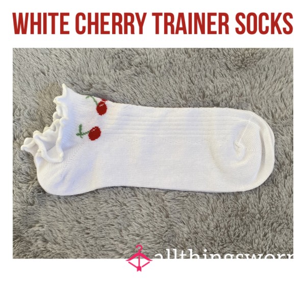 White Cherry Trainer Socks🤍