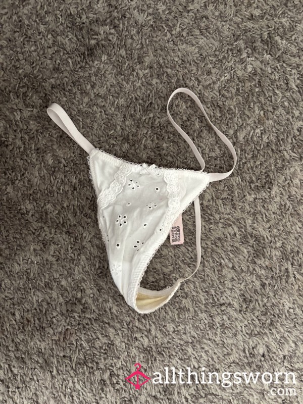White College Girl Thong