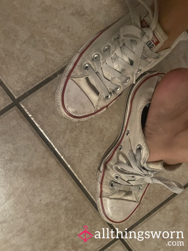 White Converse Well Worn