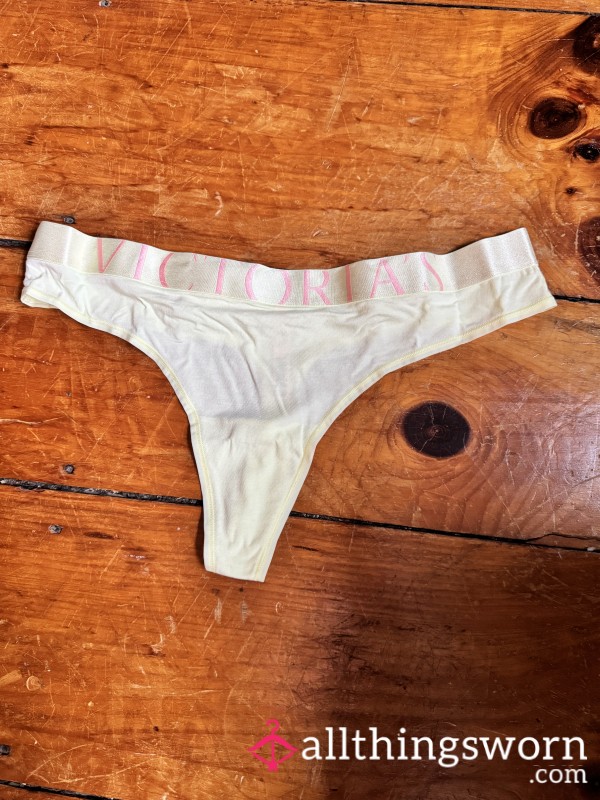 White Cotton 90’s Logo VS Thong