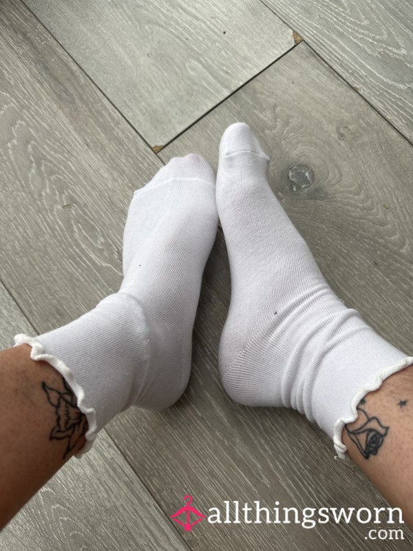 White Cotton Ankle Socks