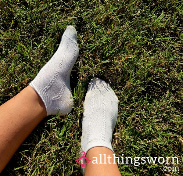White Cotton Ankle Socks