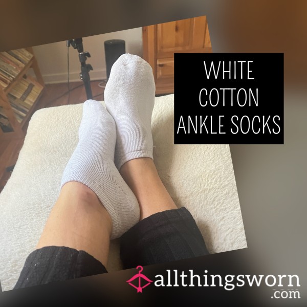 White Cotton Ankle Socks