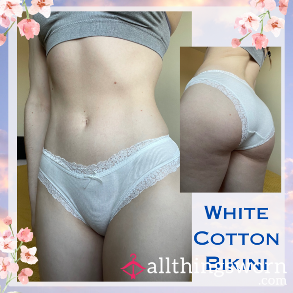 White Cotton Bikini ▫️ Size Small ▪️1 Day Wear - £20. Longer Wears And International Shipping Available 🌎