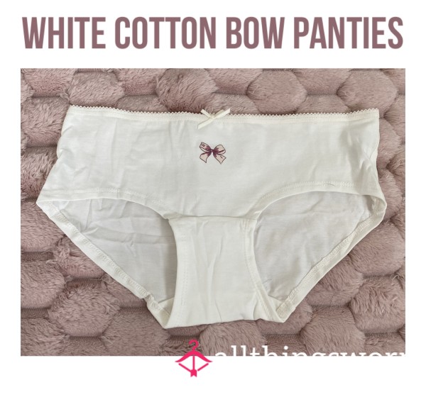 White Cotton Bow Panties🤍