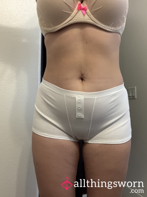 White Cotton Boyshorts