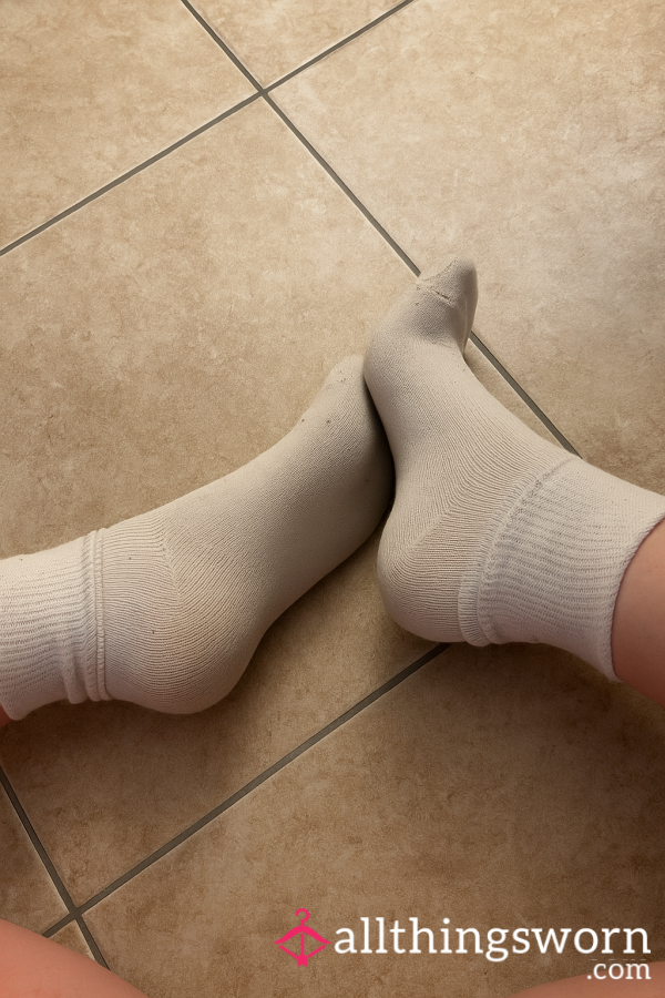 White Cotton Crew Socks