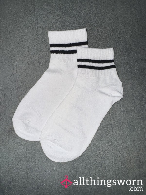 White Cotton Crew Socks