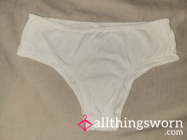 White Cotton Eyelet Cheeky Bikini - Victoria's Secret- Size Large